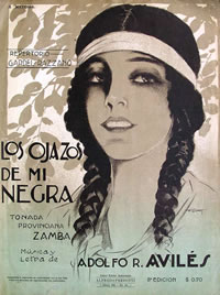 Adolfo Avilés — Partitura del tango "Los ojazos de mi negra" con música de Adolfo R. Avilés