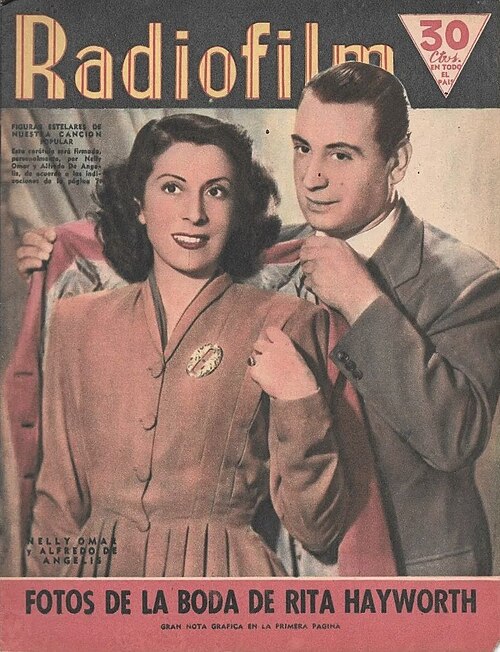Nelly Omar y Alfredo De Angelis en la portada de Radiofilm nº 204 (1949).