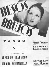 Rodolfo Sciammarella — Partitura del tango 'Besos Brujos' con música de Rodolfo Sciammarella