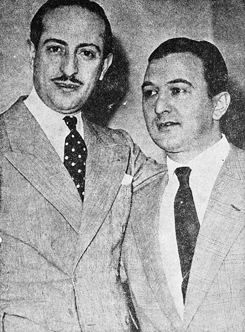 El pianista Ángel D'Agostino junto al cantor Ángel Vargas, década de 1940