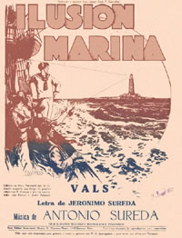 Portada de la partitura del vals 'Ilusión Marina' compuesto por Antonio Sureda