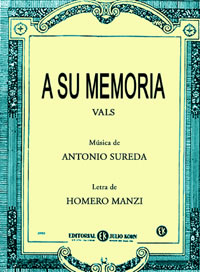 Partitura del vals 'A su memoria' con música de Antonio Sureda y letra de Homero Manzi